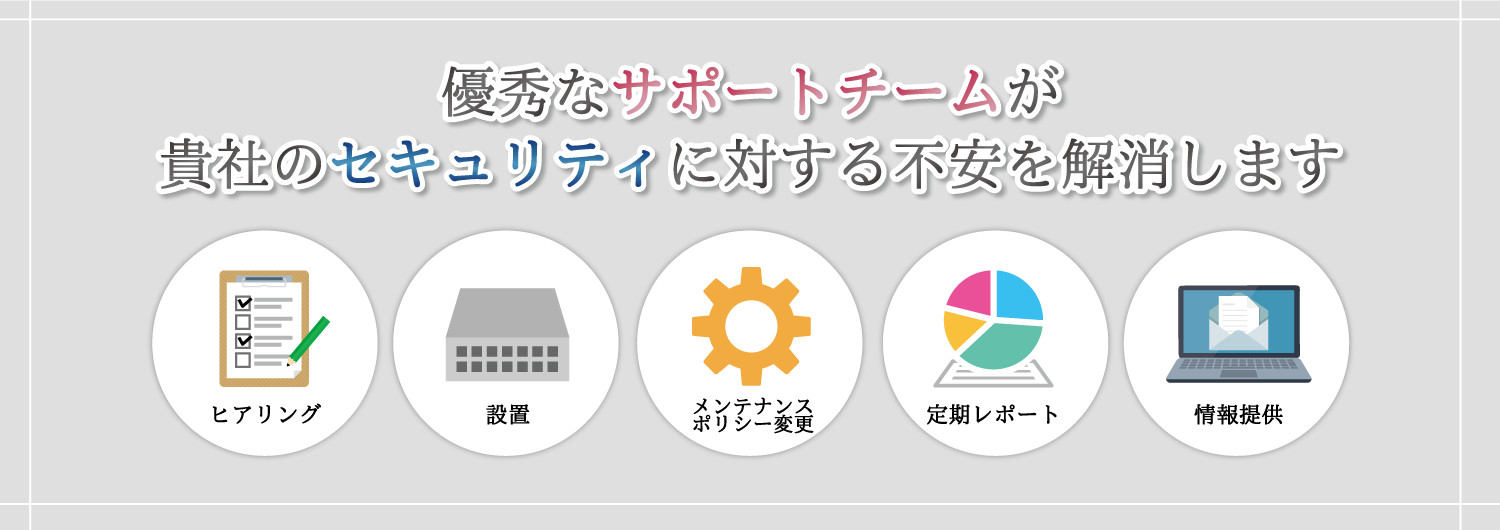 優秀なサポートチームが貴社のセキュリティに対する不安を解消します