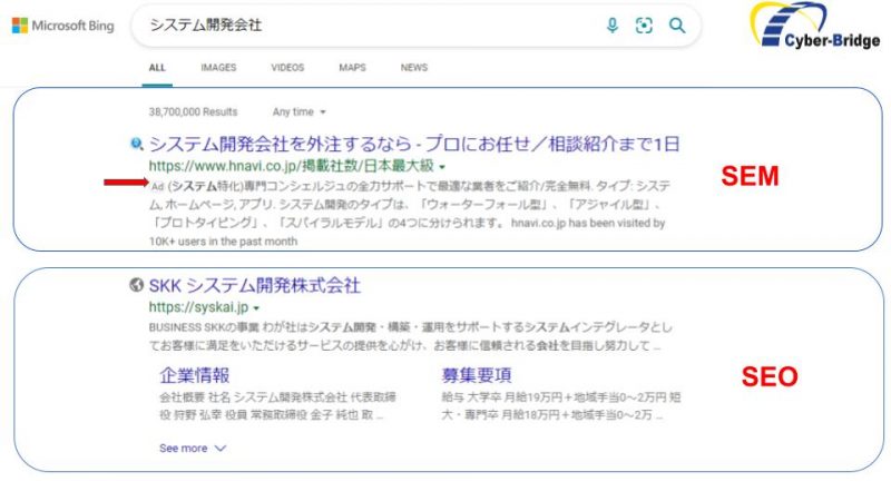 SEM領域とSEO領域について