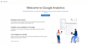 google analytics wellcome page