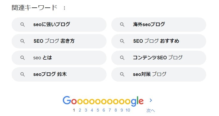 Google関連キーワード表示